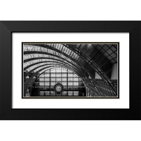 Lescargot Du Temps Black Modern Wood Framed Art Print with Double Matting by Pelissier, Marc