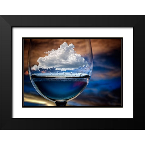 Cloud In A Glass Black Modern Wood Framed Art Print with Double Matting by Peinado, Chechi