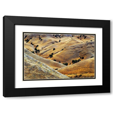 Golden Hills Black Modern Wood Framed Art Print with Double Matting by Kravanja, Jure