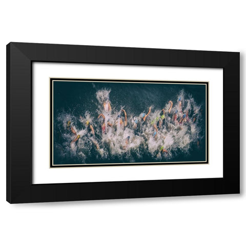 Position Battles Black Modern Wood Framed Art Print with Double Matting by Lenzen, Klaus