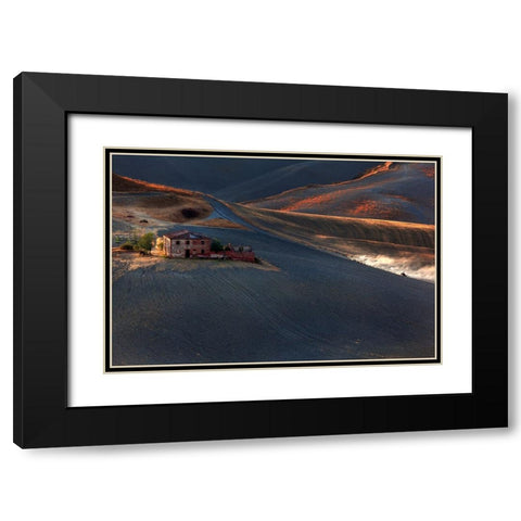 Il Gregge 5 Black Modern Wood Framed Art Print with Double Matting by Della Latta, Massimo
