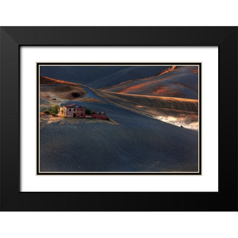Il Gregge 5 Black Modern Wood Framed Art Print with Double Matting by Della Latta, Massimo