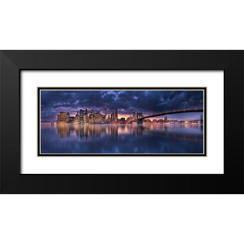 Nikon Pano Black Modern Wood Framed Art Print with Double Matting by Menghuailin