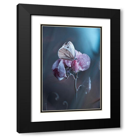 Tainted Love Black Modern Wood Framed Art Print with Double Matting by Bravin, Fabien