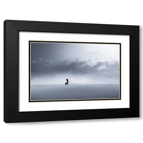 The Way Back Black Modern Wood Framed Art Print with Double Matting by Sattar, Mohammed