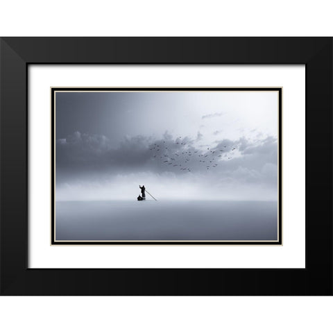 The Way Back Black Modern Wood Framed Art Print with Double Matting by Sattar, Mohammed