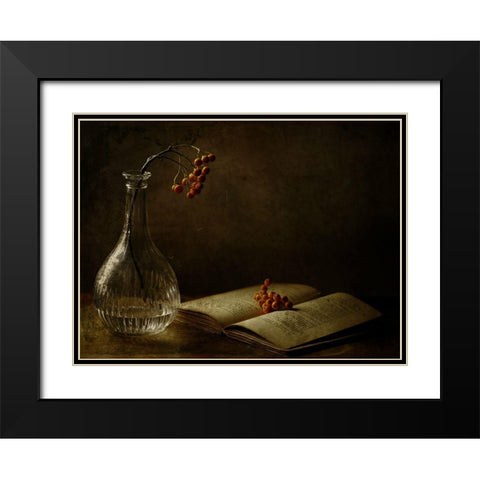 In The Dark Of My Days Black Modern Wood Framed Art Print with Double Matting by Devos, Delphine