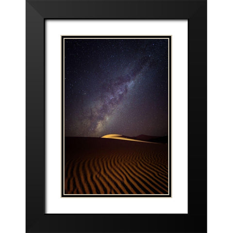 Milky Way Over The Dunes Of Sossusvlei-Namibia Black Modern Wood Framed Art Print with Double Matting by Deakin, Karen