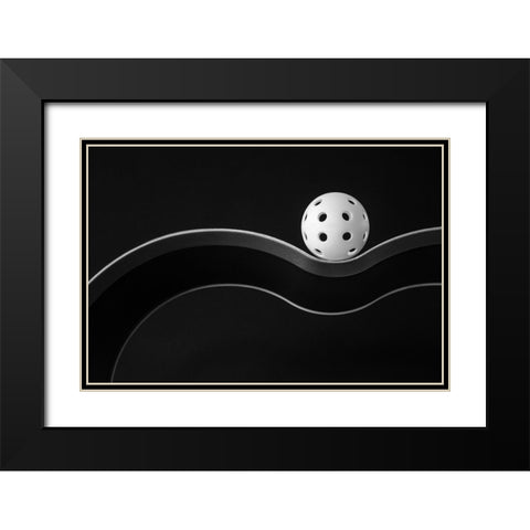 Holes Black Modern Wood Framed Art Print with Double Matting by Hammer, Jacqueline