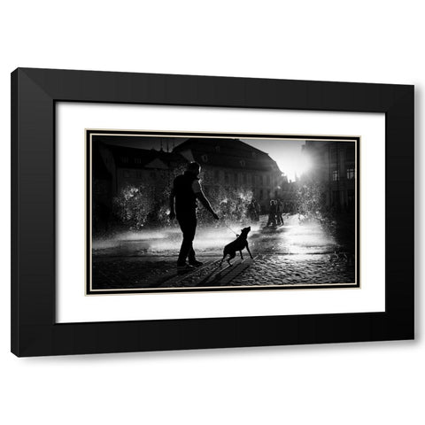 Hot Day Black Modern Wood Framed Art Print with Double Matting by Harag, Ionut