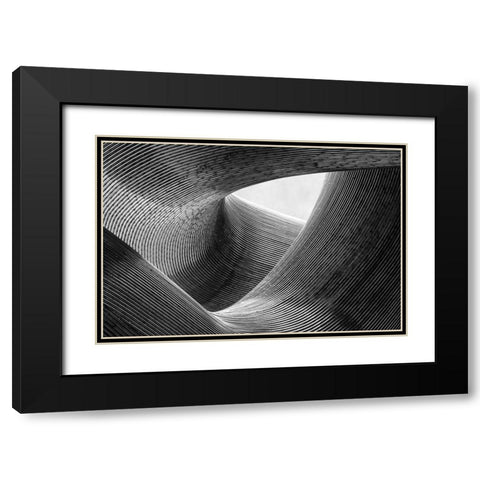 Lines Black Modern Wood Framed Art Print with Double Matting by Pfeiffer, Peter