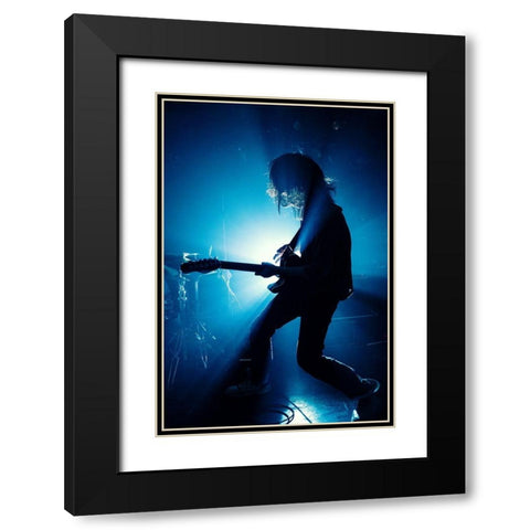 Blue Ray Black Modern Wood Framed Art Print with Double Matting by Nakamatsu, Kenji