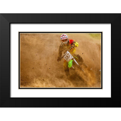 Biker Black Modern Wood Framed Art Print with Double Matting by Gonzalez, Carlos