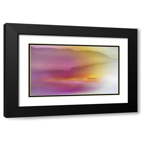 Watercolor Seascape Black Modern Wood Framed Art Print with Double Matting by Westum, Heidi