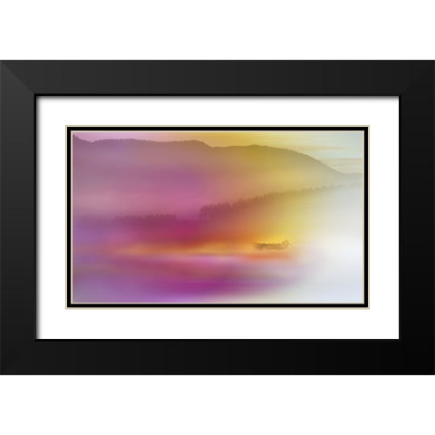 Watercolor Seascape Black Modern Wood Framed Art Print with Double Matting by Westum, Heidi