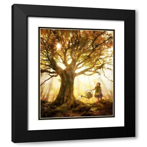 Growing Up Is Made Of Small Things Black Modern Wood Framed Art Print with Double Matting by Kiciak, Christophe