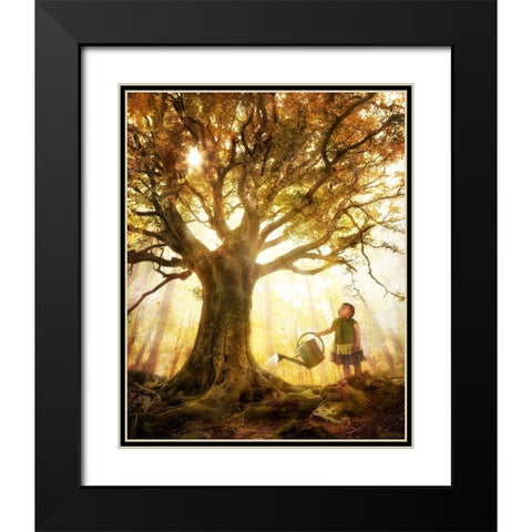 Growing Up Is Made Of Small Things Black Modern Wood Framed Art Print with Double Matting by Kiciak, Christophe