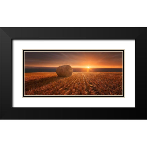 Gold Harvest Black Modern Wood Framed Art Print with Double Matting by Krakowski, Marcin