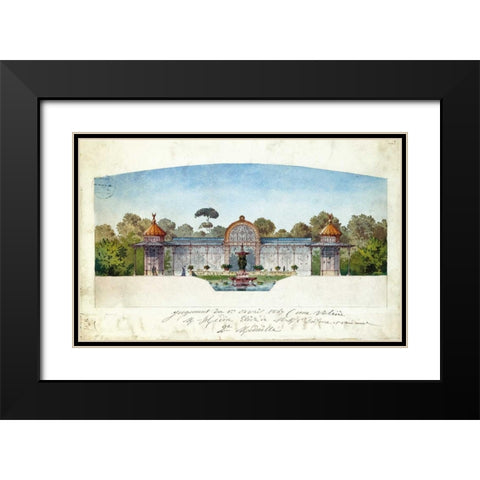 Aviary Black Modern Wood Framed Art Print with Double Matting by Hedin, Andre-Arthur