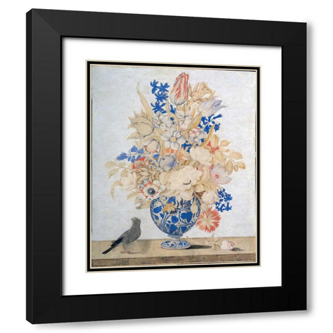 Florentine, Vase of Flowers Black Modern Wood Framed Art Print with Double Matting by Todini, Lorenzo