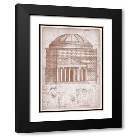 Section of the Pantheon Black Modern Wood Framed Art Print with Double Matting by Peruzzi, Baldassare