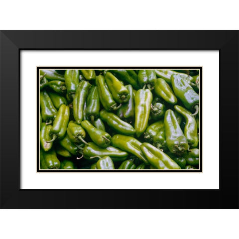 Green Chiles Black Modern Wood Framed Art Print with Double Matting by Blue, Cyril