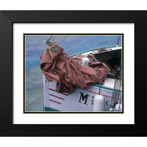 Fishing Boat, Morocco Black Modern Wood Framed Art Print with Double Matting by Blue, Cyril