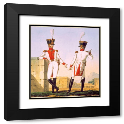 French Army, Bataillion de la Garde de Paris Black Modern Wood Framed Art Print with Double Matting by Vernet, Carle