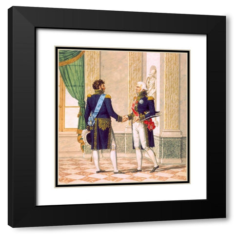 French Army, Officiers Generaux Black Modern Wood Framed Art Print with Double Matting by Vernet, Carle