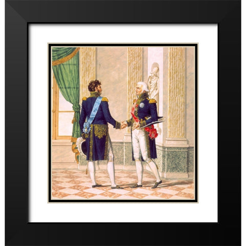 French Army, Officiers Generaux Black Modern Wood Framed Art Print with Double Matting by Vernet, Carle