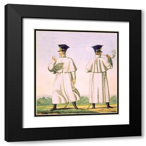 French Army, Lanciers Polonais Black Modern Wood Framed Art Print with Double Matting by Vernet, Carle