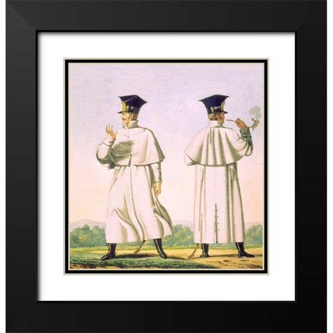 French Army, Lanciers Polonais Black Modern Wood Framed Art Print with Double Matting by Vernet, Carle