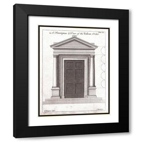 Door,Tuscan Order Black Modern Wood Framed Art Print with Double Matting by Hoppus, Edward