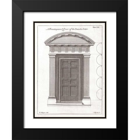 Door, Doric Order Black Modern Wood Framed Art Print with Double Matting by Hoppus, Edward