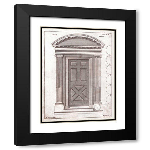 Door, Ionic Order Black Modern Wood Framed Art Print with Double Matting by Hoppus, Edward