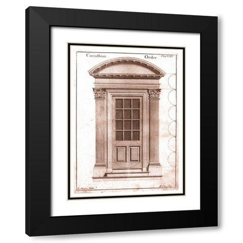 Door, Corinthian Order Black Modern Wood Framed Art Print with Double Matting by Hoppus, Edward