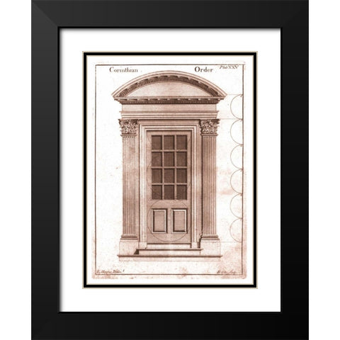 Door, Corinthian Order Black Modern Wood Framed Art Print with Double Matting by Hoppus, Edward