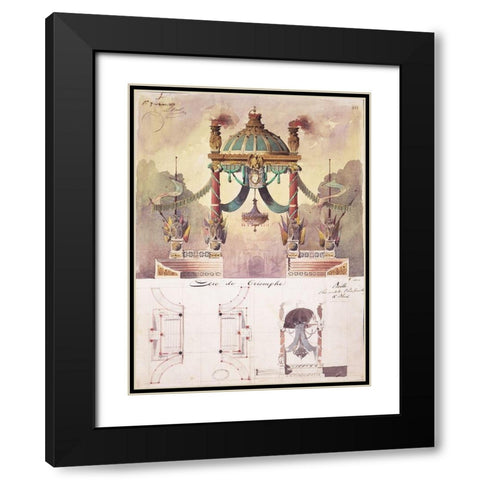 Arc de Triomphe, Design Black Modern Wood Framed Art Print with Double Matting by Boitte, Francois Philippe
