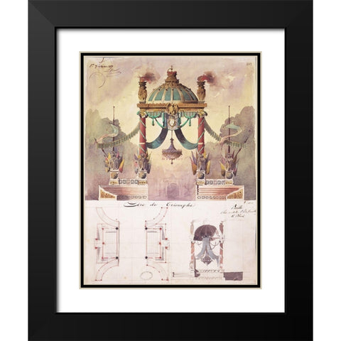 Arc de Triomphe, Design Black Modern Wood Framed Art Print with Double Matting by Boitte, Francois Philippe