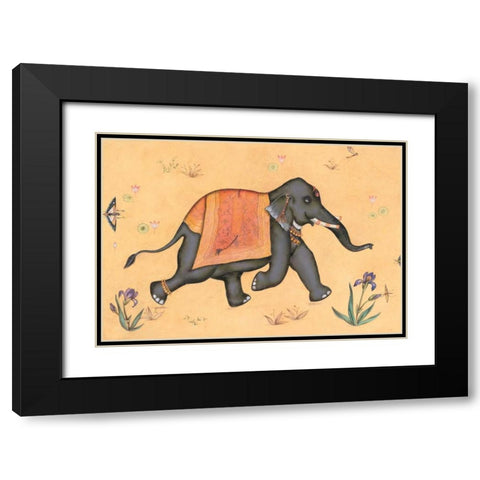 Elephant-Indian Animals Black Modern Wood Framed Art Print with Double Matting by Gynn, Fran