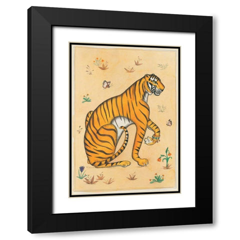 Tiger-Indian Animals Black Modern Wood Framed Art Print with Double Matting by Gynn, Fran