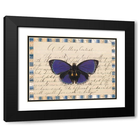 Butterfly Collage, Spelling Contest Black Modern Wood Framed Art Print with Double Matting by Gould-Porter, William