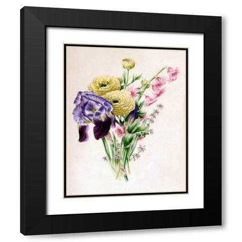 Iris Black Modern Wood Framed Art Print with Double Matting by Andrews, James