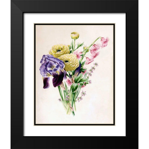 Iris Black Modern Wood Framed Art Print with Double Matting by Andrews, James