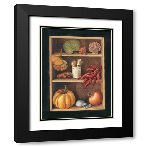 Objects on Shelves, Spanish style Black Modern Wood Framed Art Print with Double Matting by Baron, Jenny