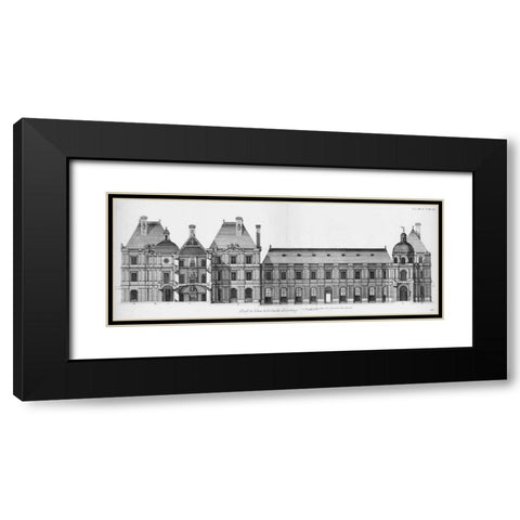 Palais du Luxembourg, Elevation and Section Black Modern Wood Framed Art Print with Double Matting by Blondel, Jacques Francois
