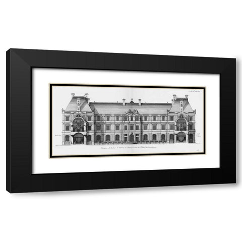 Palais du Luxembourg, Elevation- Garden Black Modern Wood Framed Art Print with Double Matting by Blondel, Jacques Francois