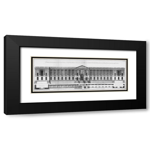 Louvre, Principal Facade Black Modern Wood Framed Art Print with Double Matting by Blondel, Jacques Francois