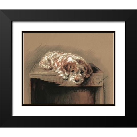 Terrier, Baggage Black Modern Wood Framed Art Print with Double Matting by Dawson, Lucy