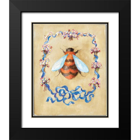 Honey Bee and Daisies Black Modern Wood Framed Art Print with Double Matting by Neil, Lucy